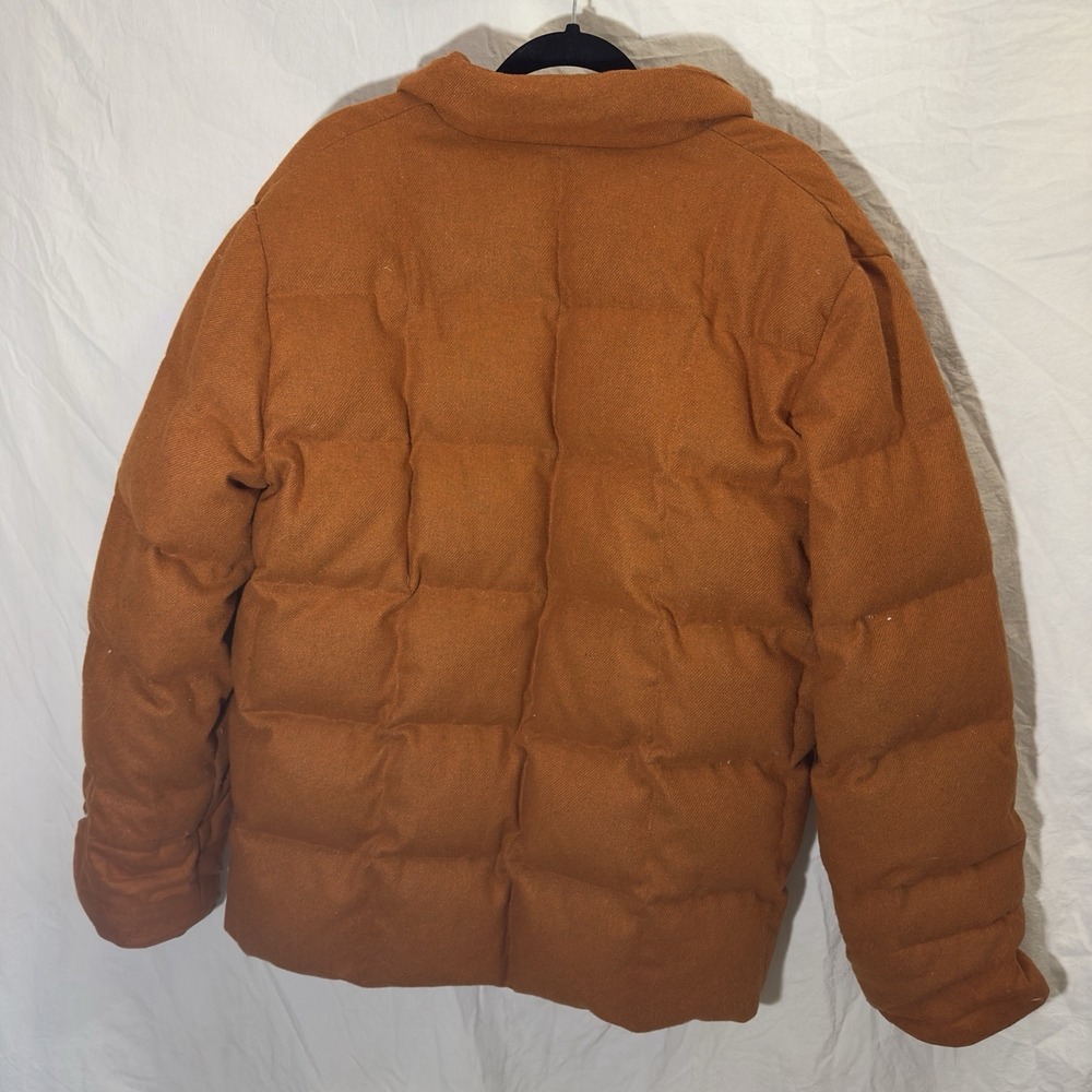 Hilary Radley Burnt Orange Wool Feather Down Puffer Jacket Women's Size XL - Picture 2 of 5